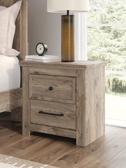 Rusticott King Poster Bed, Dresser, Mirror and Nightstand