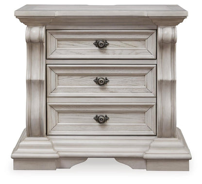 Bruchandi California King Upholstered Panel Bed with Mirrored Dresser and Nightstand