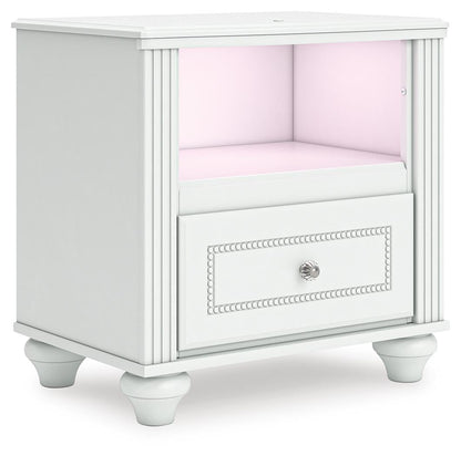 Kozlani Full Upholstered Panel Storage Bed, Dresser, Mirror and Nightstand