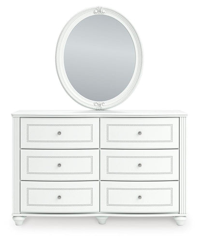 Kozlani Twin Upholstered Panel Bed, Dresser, Mirror and Nightstand