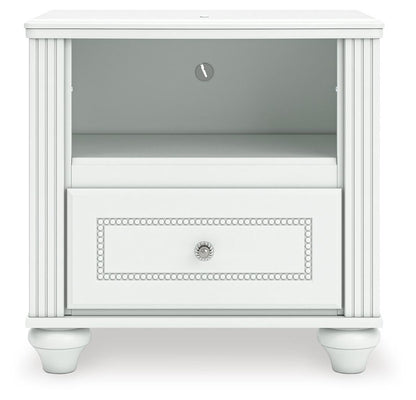 Kozlani Twin Upholstered Panel Bed, Dresser, Mirror and Nightstand