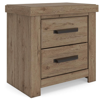 Garistyn King Panel Storage Bed. Dresser, Mirror and Nightstand