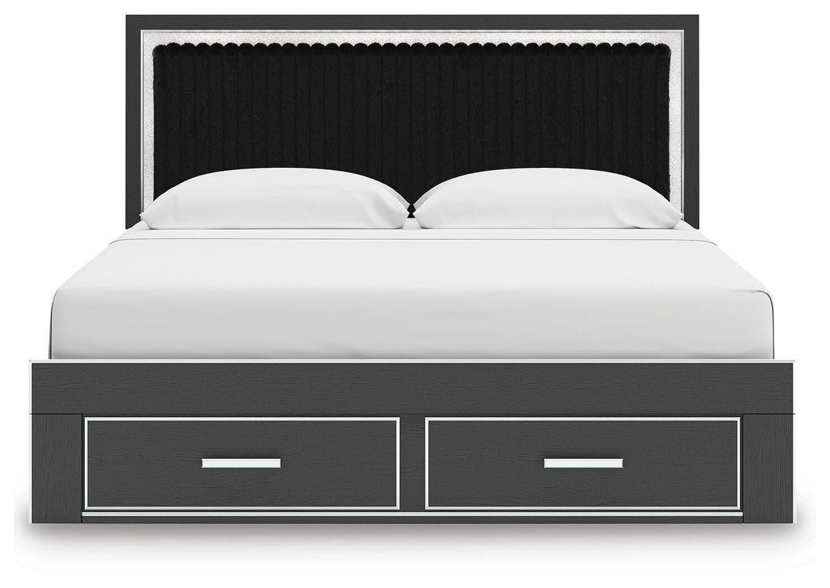 Zuraleus King Upholstered Panel Storage Bed