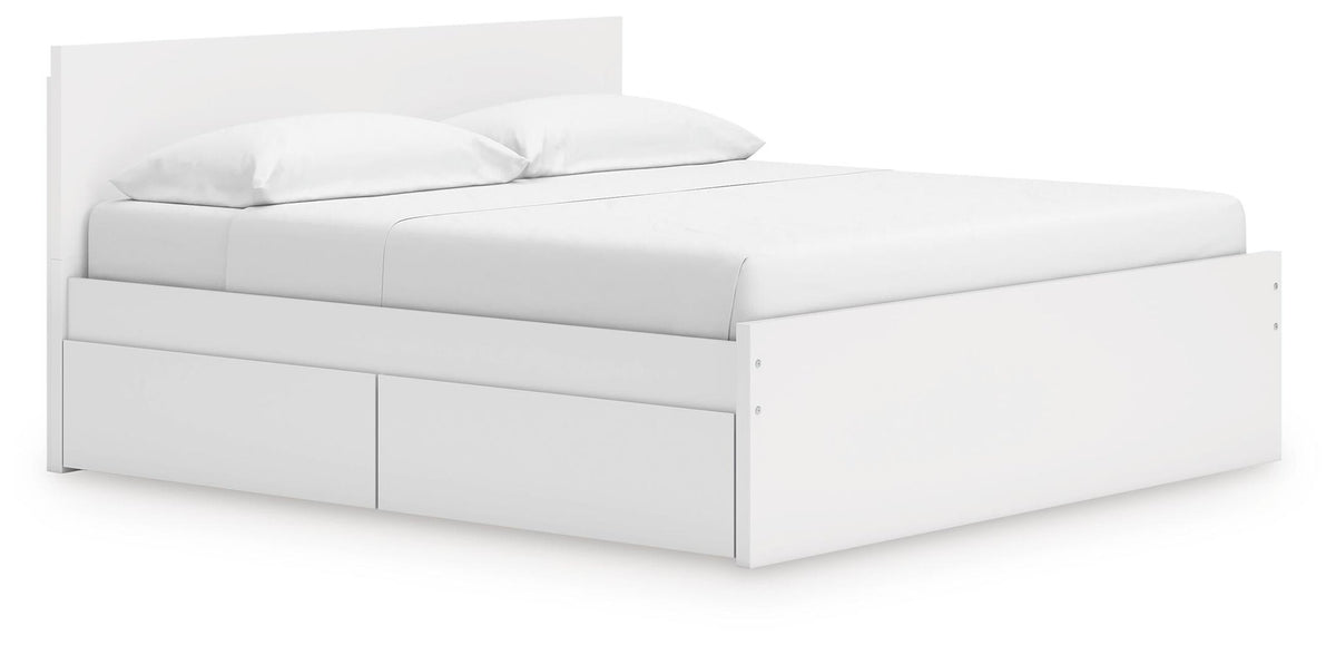 Onita King Panel Platform Bed with 2 Side Storage