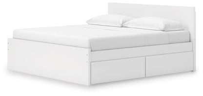 Onita King Panel Platform Bed with 2 Side Storage