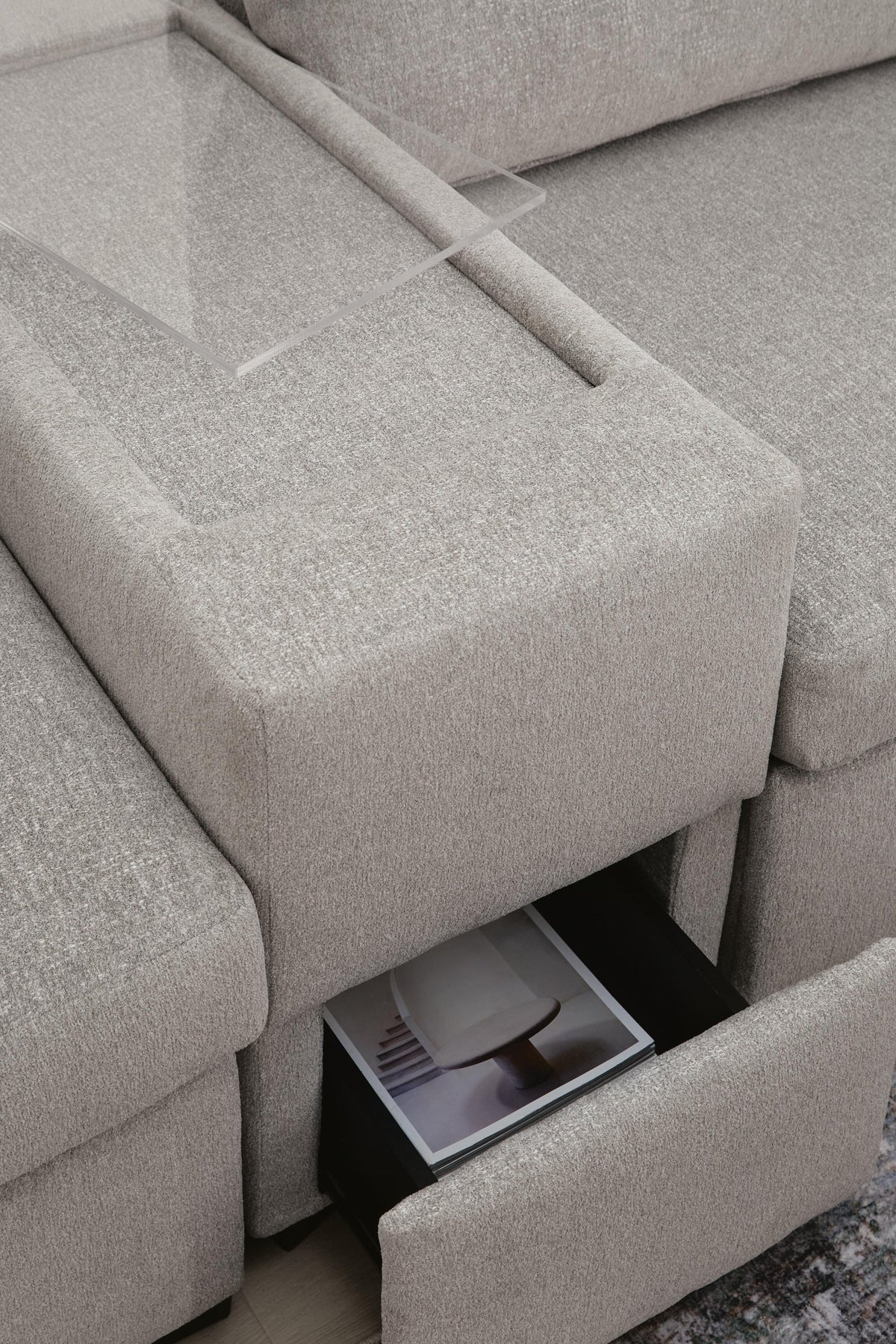 ModMax Luxe 5-Piece Double Chaise Sectional with Storage Consoles