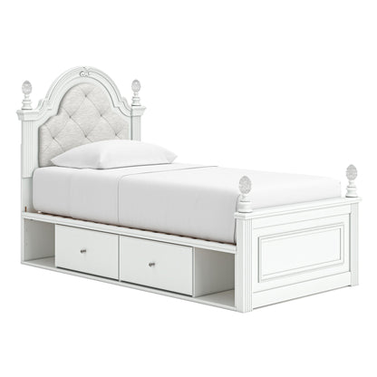 Kozlani Twin Upholstered Panel Bed with Storage