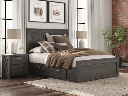 Vonitta Bay Queen Panel Bed with 2 Sided Storage