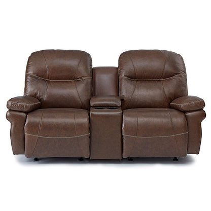 Leya Leather Console Reclining Loveseat