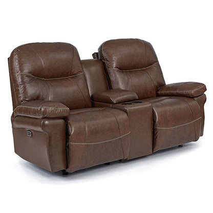 Leya Leather Console Reclining Loveseat