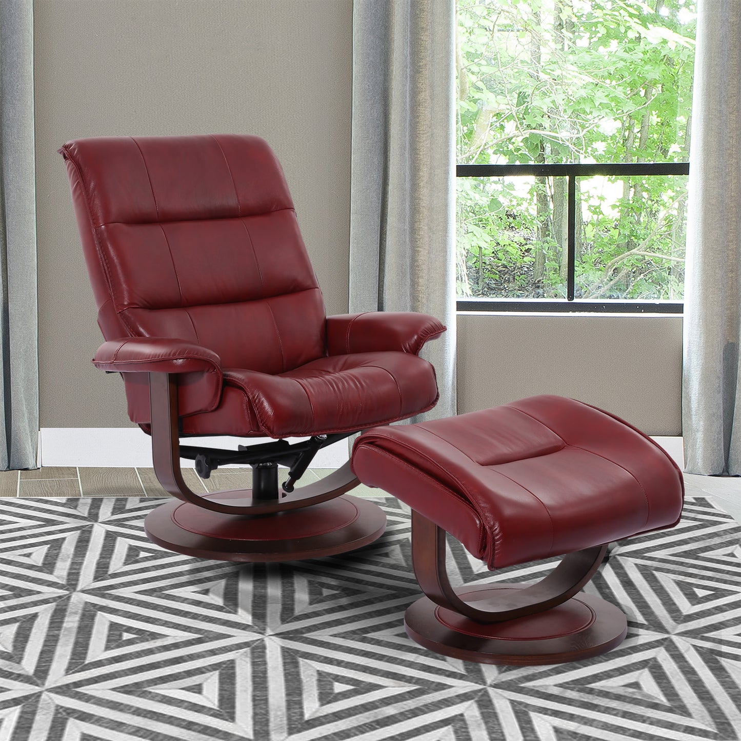 Knight Ice Grey Reclining Chair and Ottoman