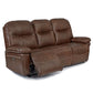 Leya Gunmetal Leather Double Reclining Sofa