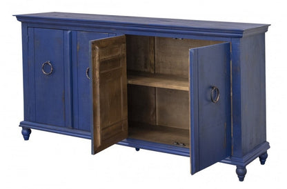 Capri Console w/ 4 Doors, Blue Finish