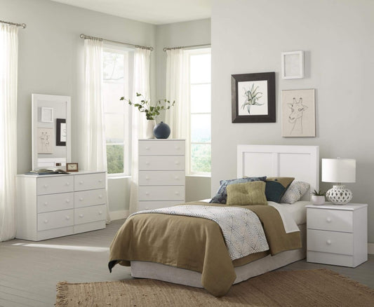 White 4 Piece Queen Bedroom Set
