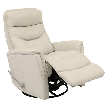 Gemini Swivel Glider Recliner with Adjustable Headrest-Ivory