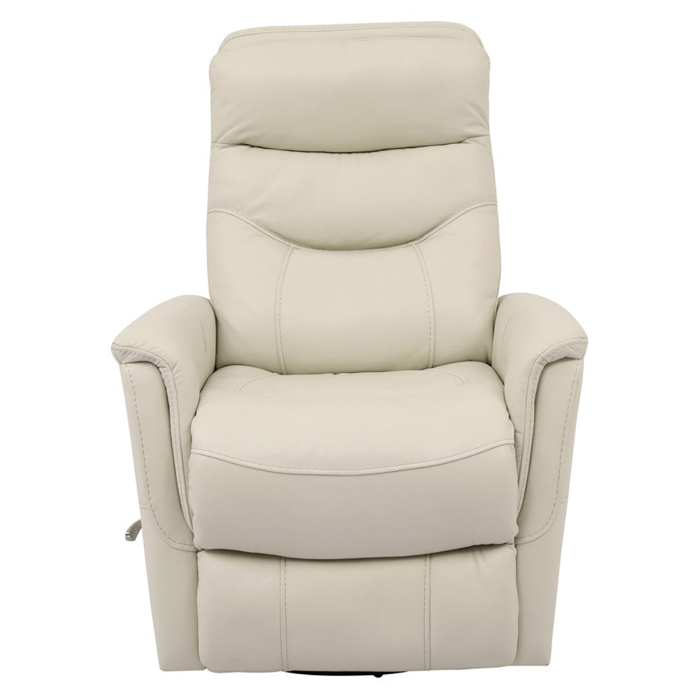 Gemini Swivel Glider Recliner with Adjustable Headrest-Ivory