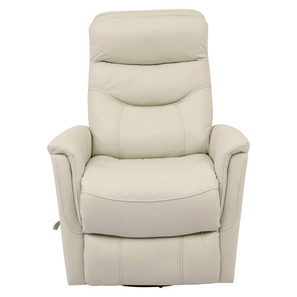 Gemini Swivel Glider Recliner with Adjustable Headrest-Ivory