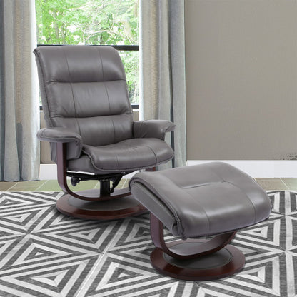 Knight Ice Grey Reclining Chair and Ottoman