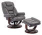 Monarch Ice Grey Reclining Chair and Ottoman