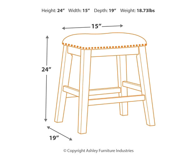 Caitbrook Counter Height Upholstered Bar Stool (Set of 2)