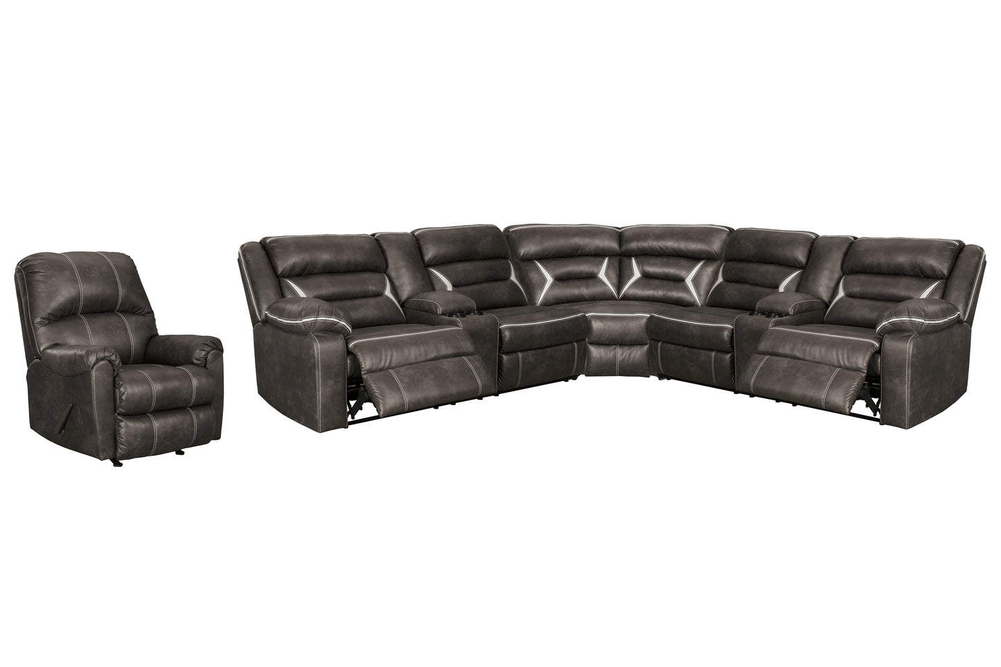 Kincord 3-Piece Sectional with Recliner