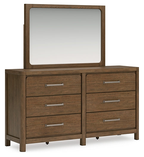 Cabalynn King Panel Bed with Storage with Mirrored Dresser and Nightstand